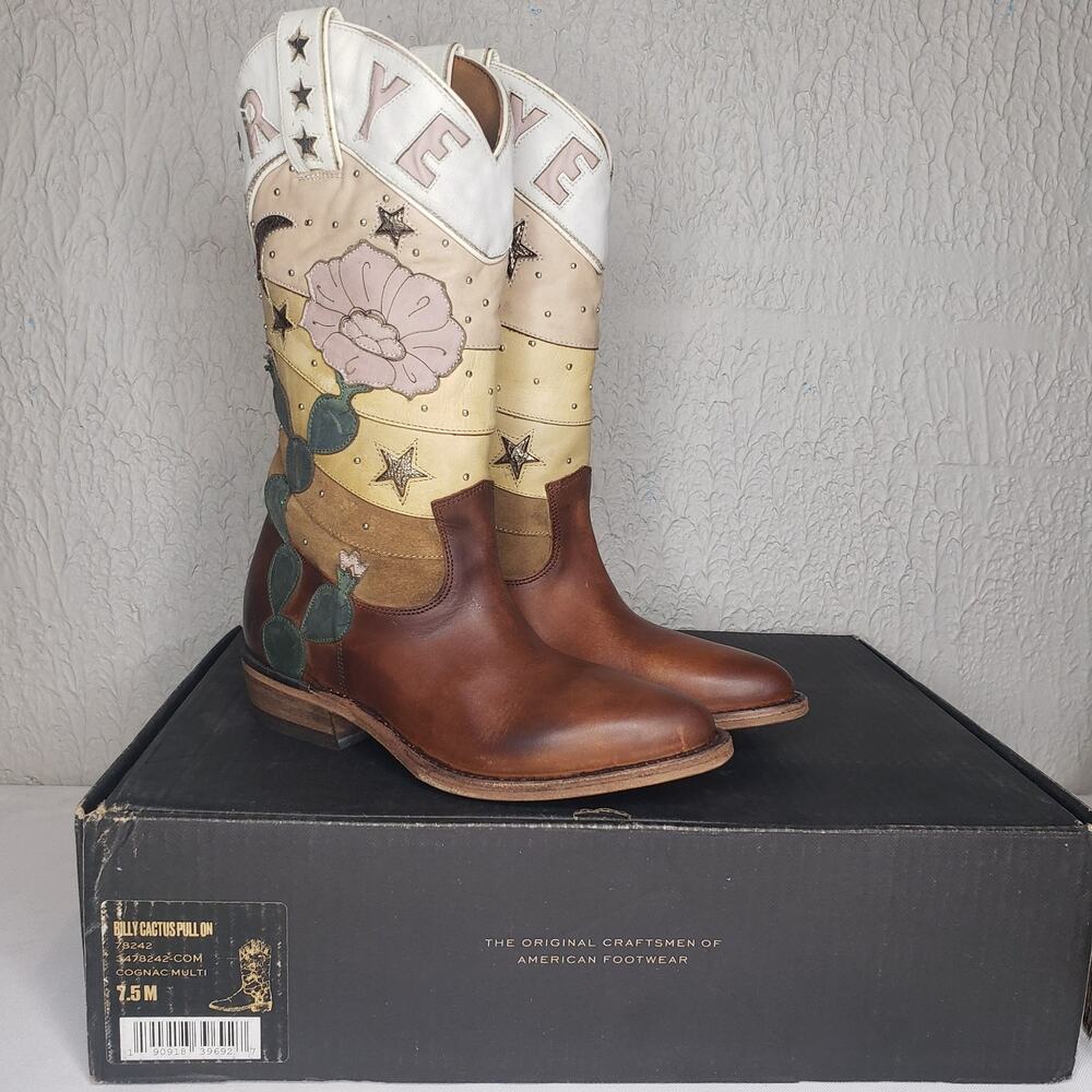 FRYE Billy CACTUS Boots Size 7.5 Multi Color Leather RARE Western Cowgirl - Picture 16 of 16
